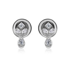 Paire de clous d
oreilles en diamant naturel de 0,17ct SI/H en or blanc 18 carats