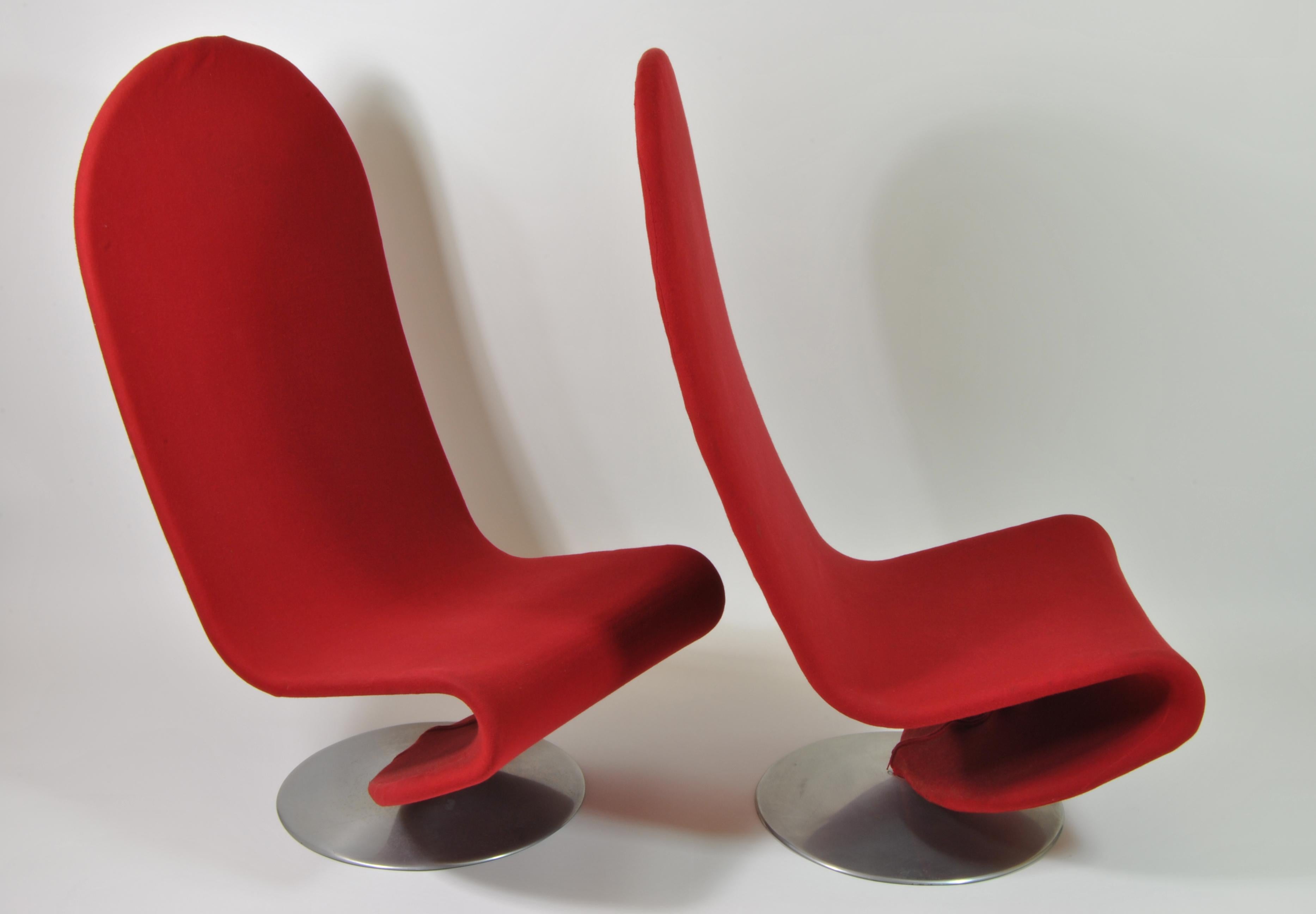Coppia di poltrone 1-2-3- Lounge System Design Verner Panton per F. Hansen, 1970 In condizioni ottime in vendita a Napoli, IT