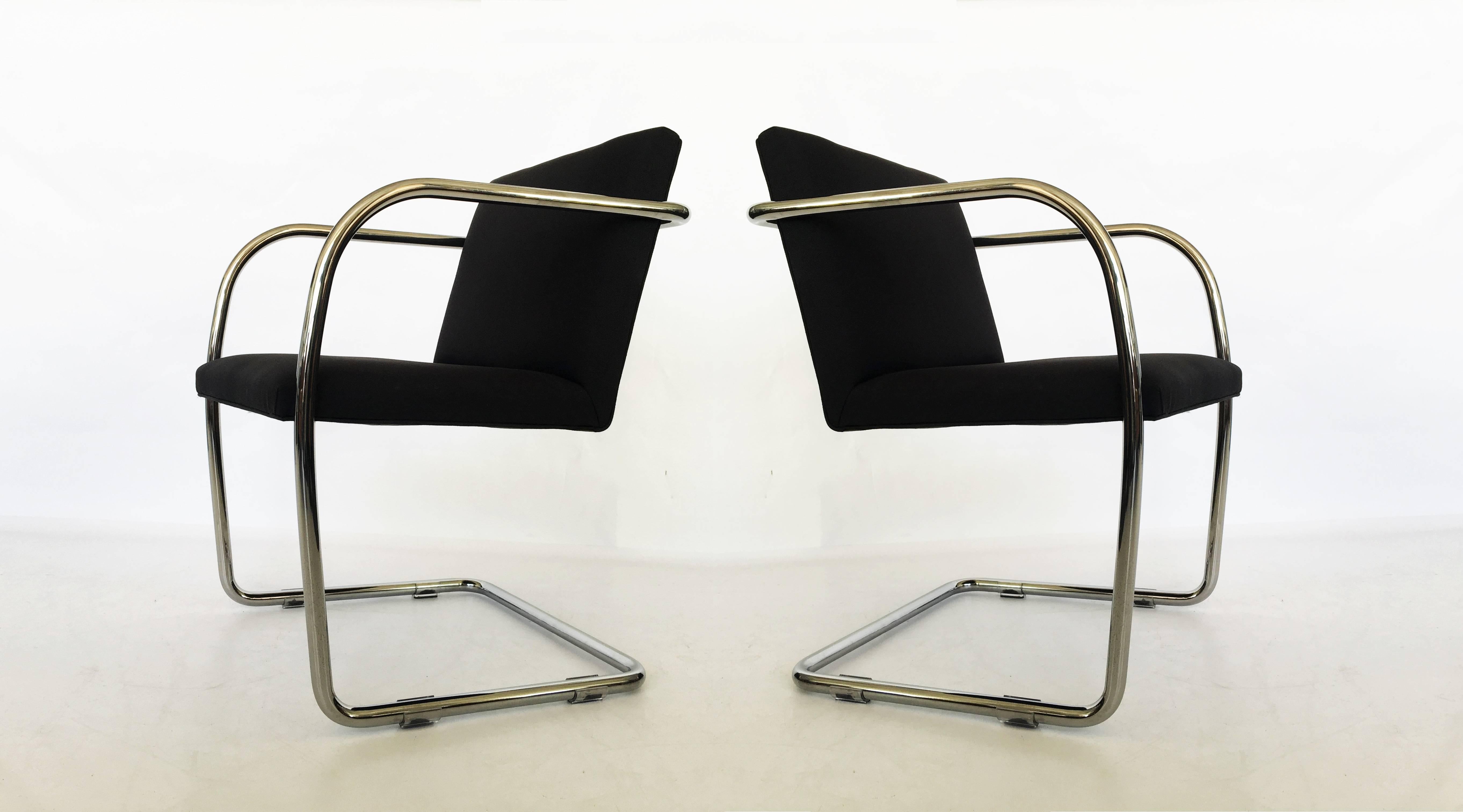 Pair of great Mies van der Rohe style Brno chairs made by Thonet.