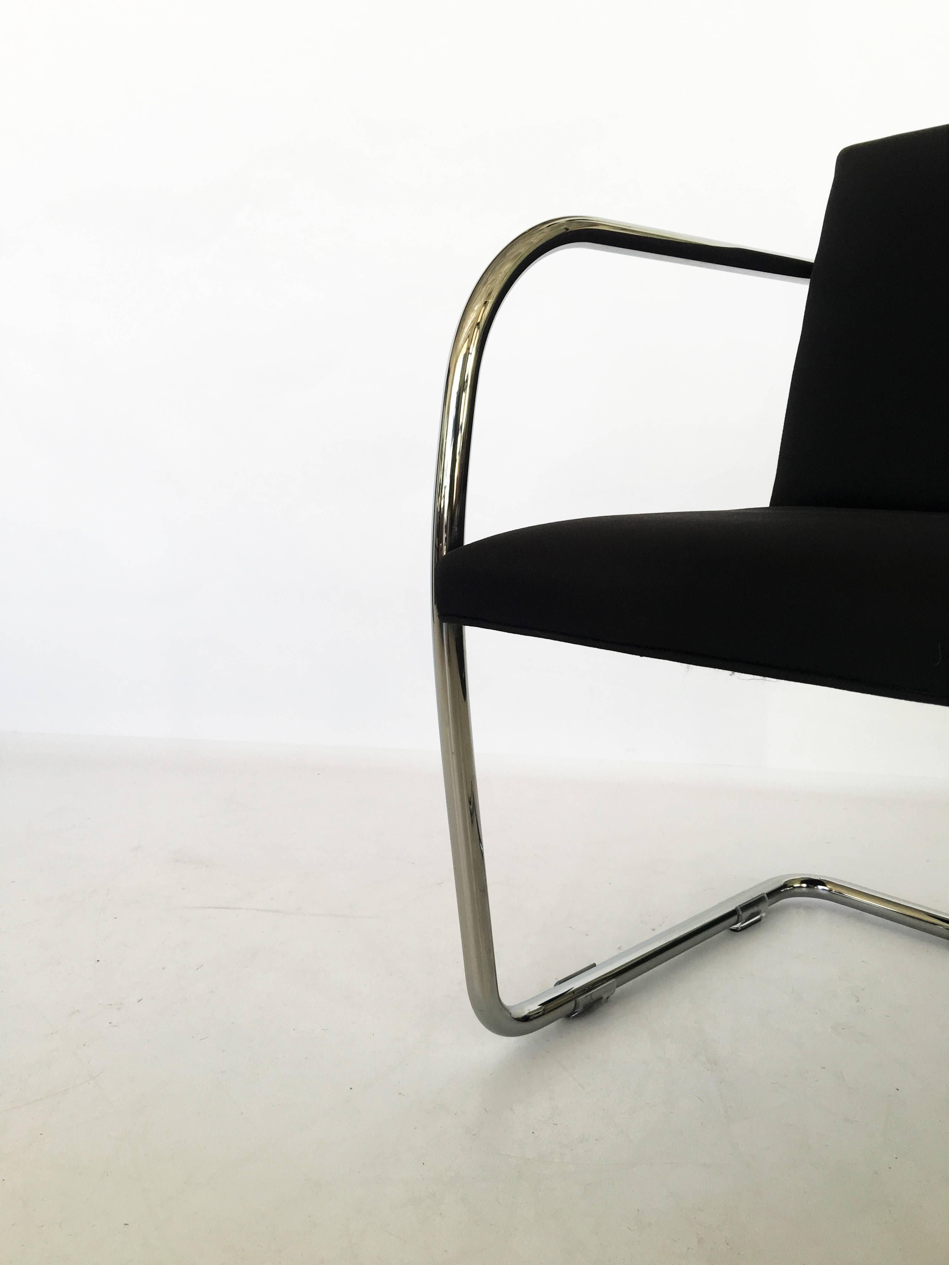 Upholstery Pair of Thonet Mies van der Rohe Brno Chairs For Sale