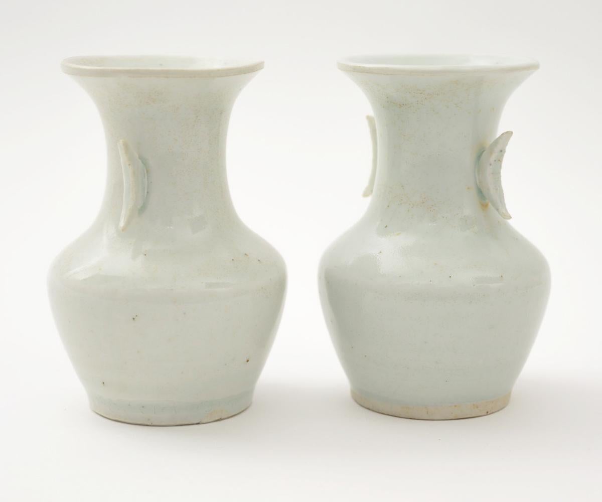 Offered is a fantastic pair of a light celadon colored Song dynasty vases with a Thermoluminessence (TL) test verifying age and authenticity. The thermoluminescence technique is the only physical means of determining the absolute age of pottery