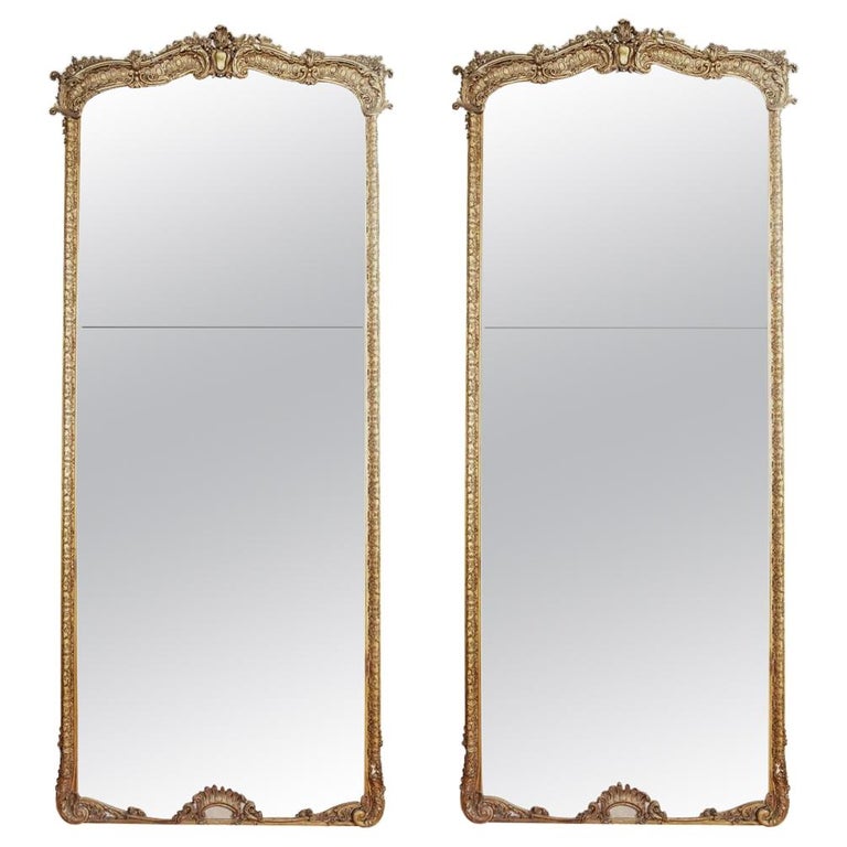 Antique Gold Gilt Pier Mirrors, French Gold Mirror Rectangle
