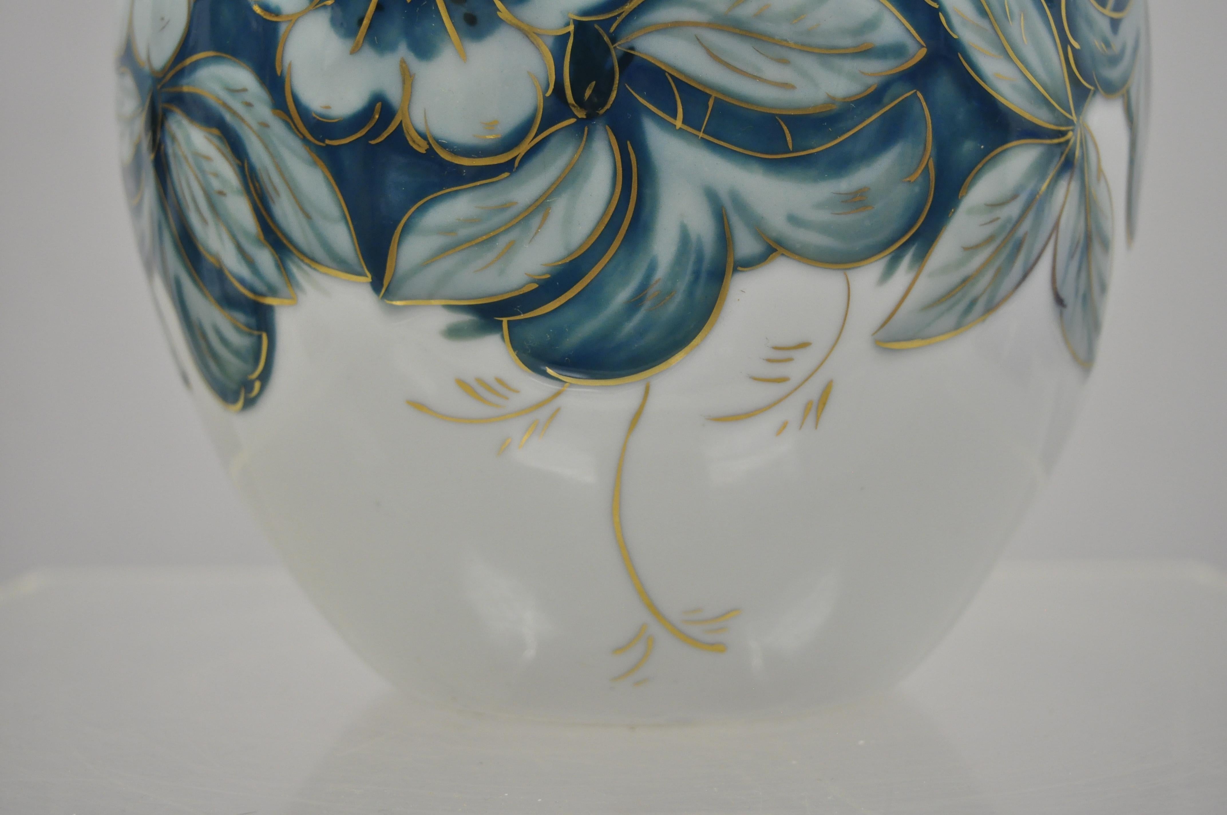 20th Century Pair of Camille Tharaud Limoges France Glazed Porcelain Teal Vase Lamp Base