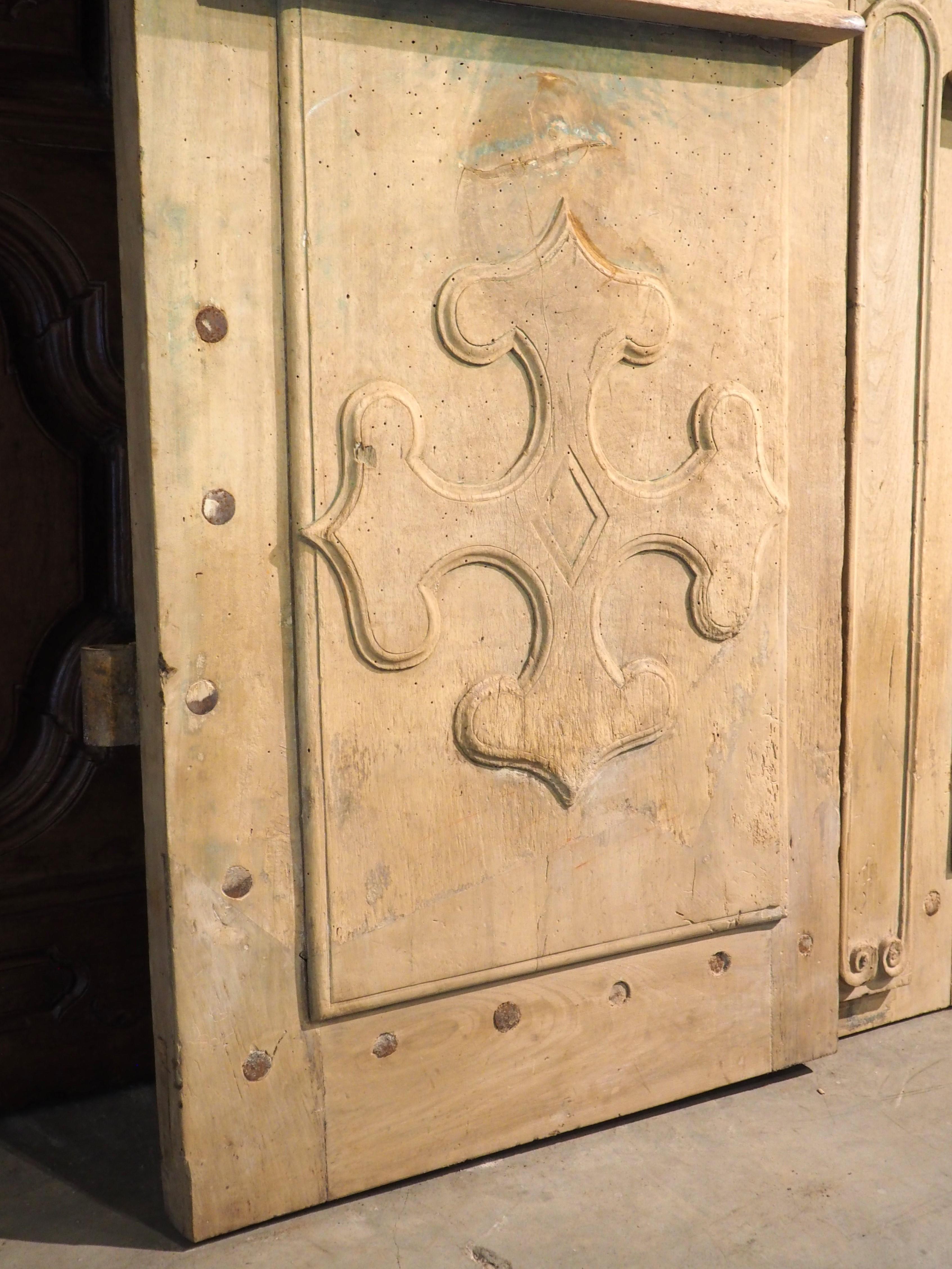 French Pair of 111-Inch-Tall 17th Century Walnut Entry Doors from Provence, France