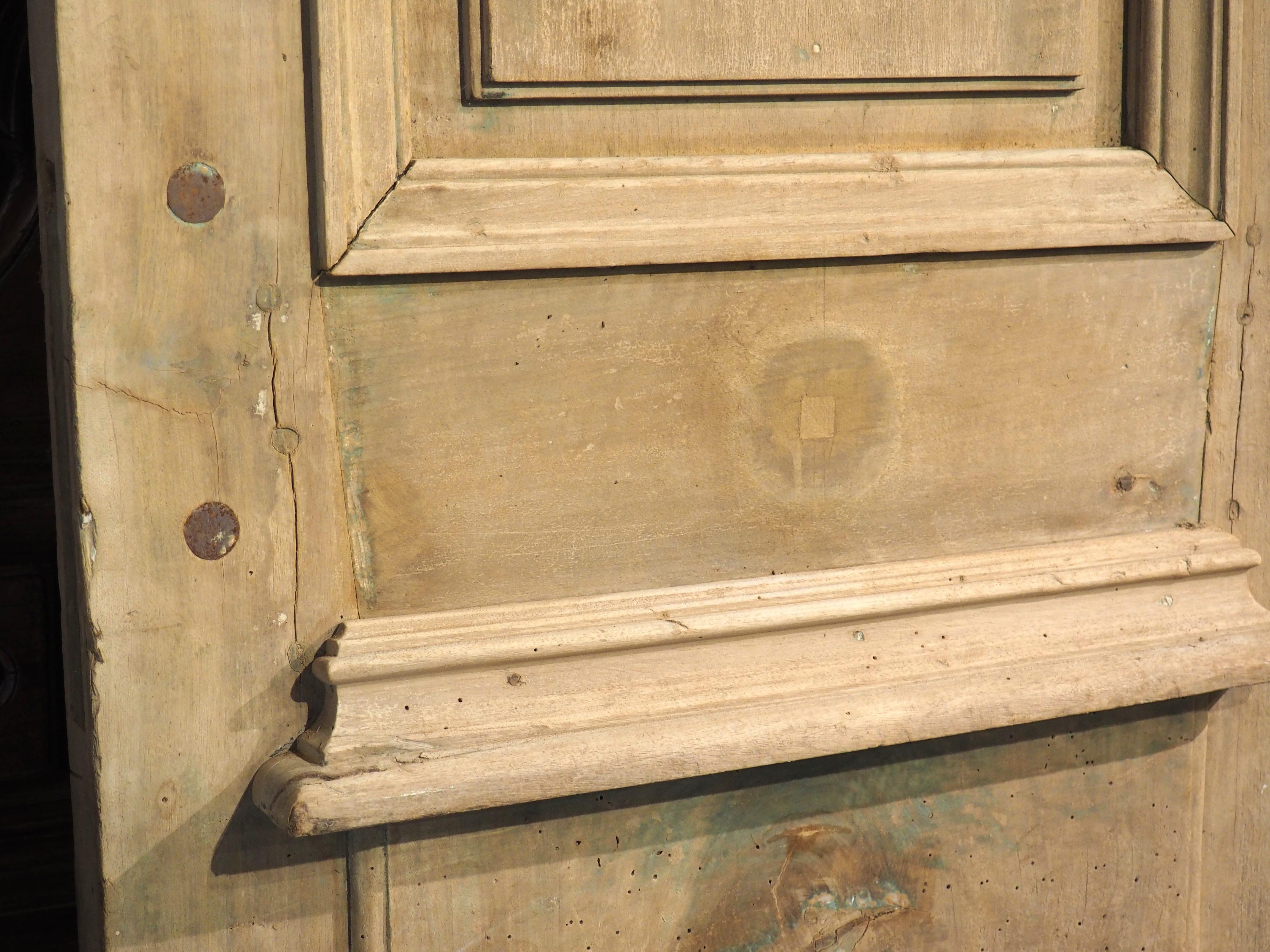 Bleached Pair of 111-Inch-Tall 17th Century Walnut Entry Doors from Provence, France