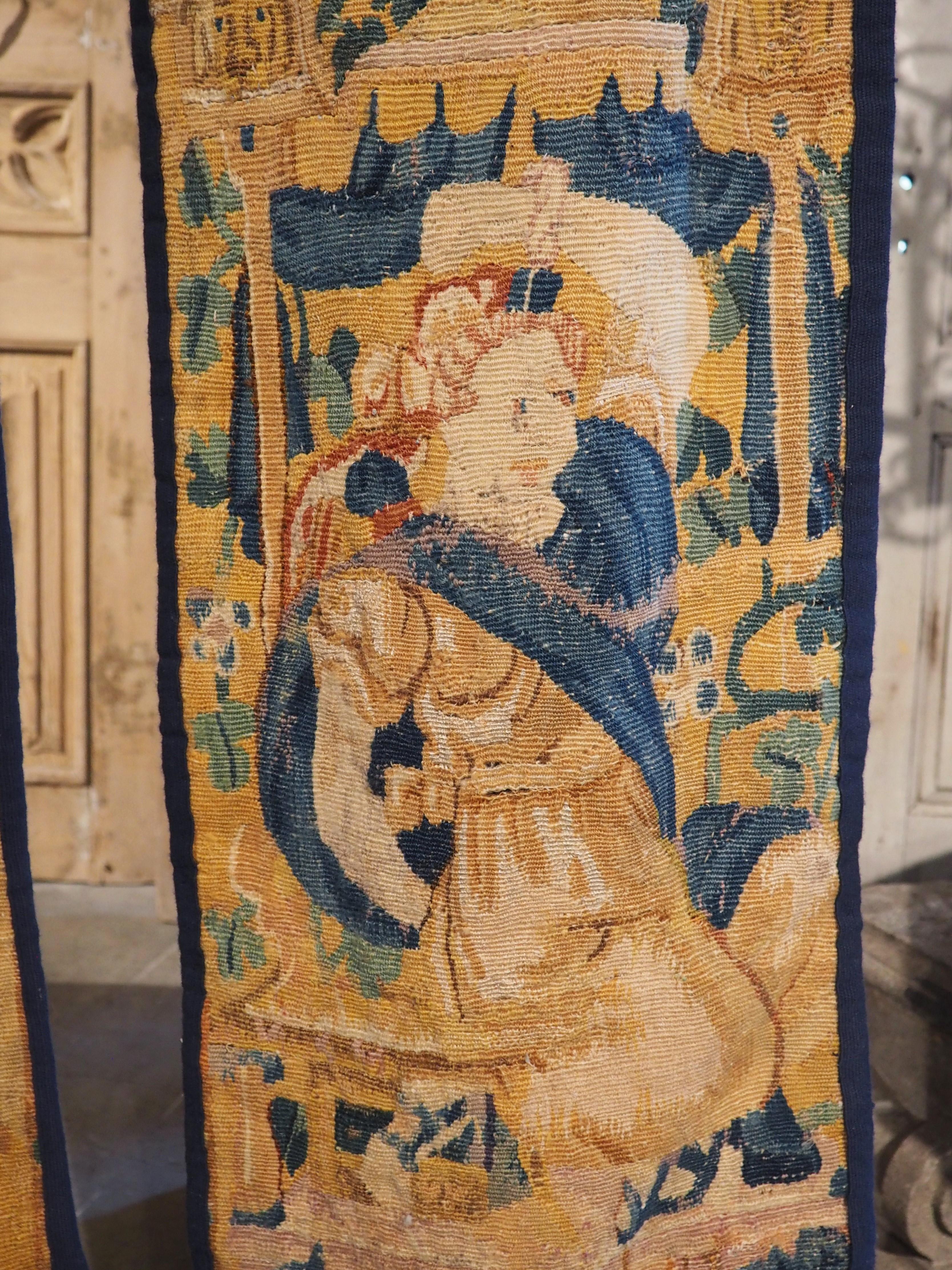 Pair of Antique Tapestry Borders from Flanders, circa 1580 For Sale 3