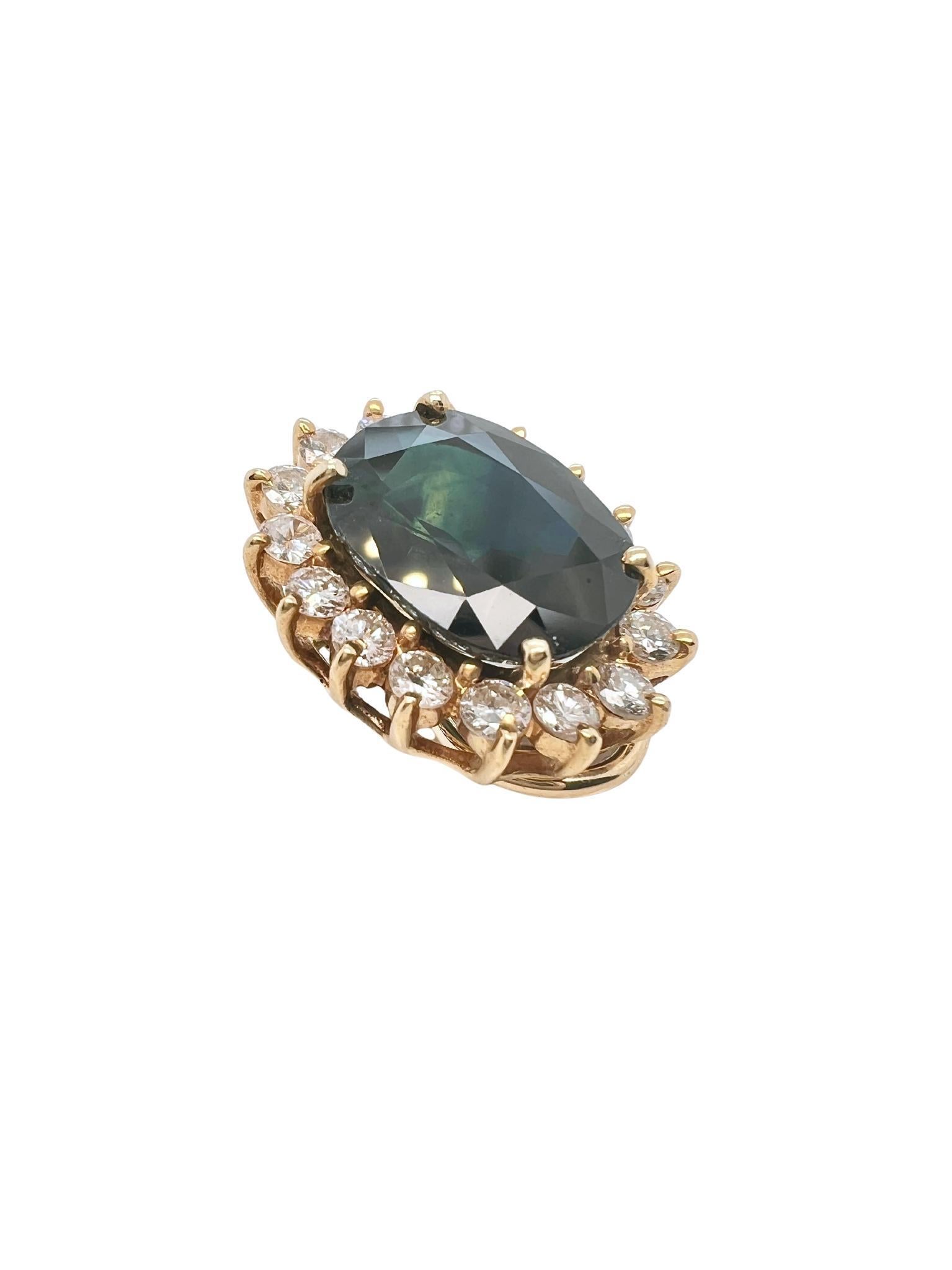 Paar Ohrringe aus 14k Gold, Saphir und Diamant Ohrclips im Zustand „Hervorragend“ im Angebot in New York, NY
