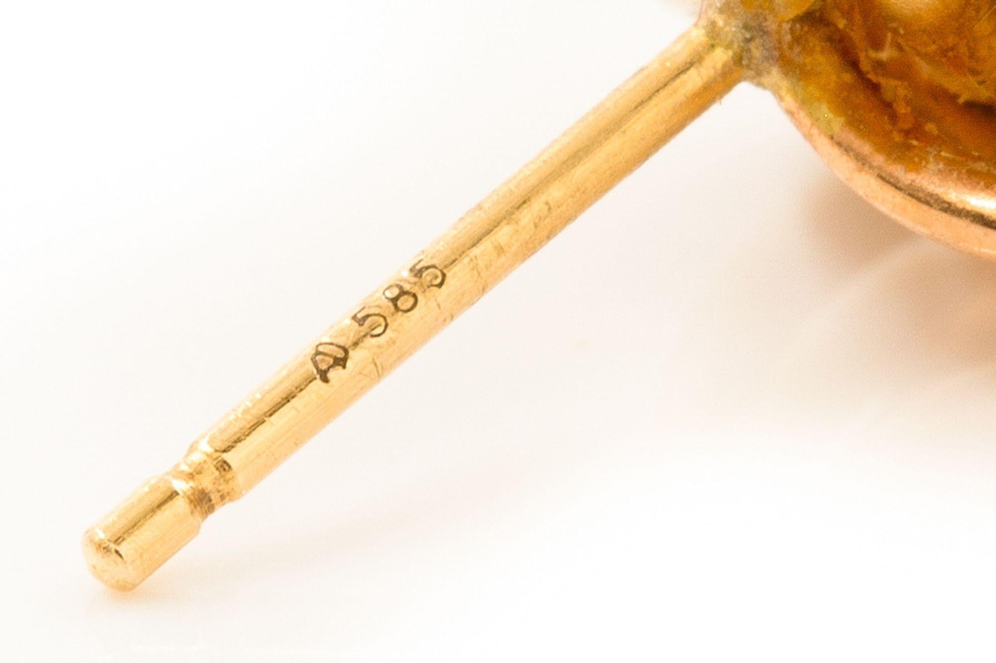 Pair of 14K Yellow Gold Love-Knot Earrings For Sale 2