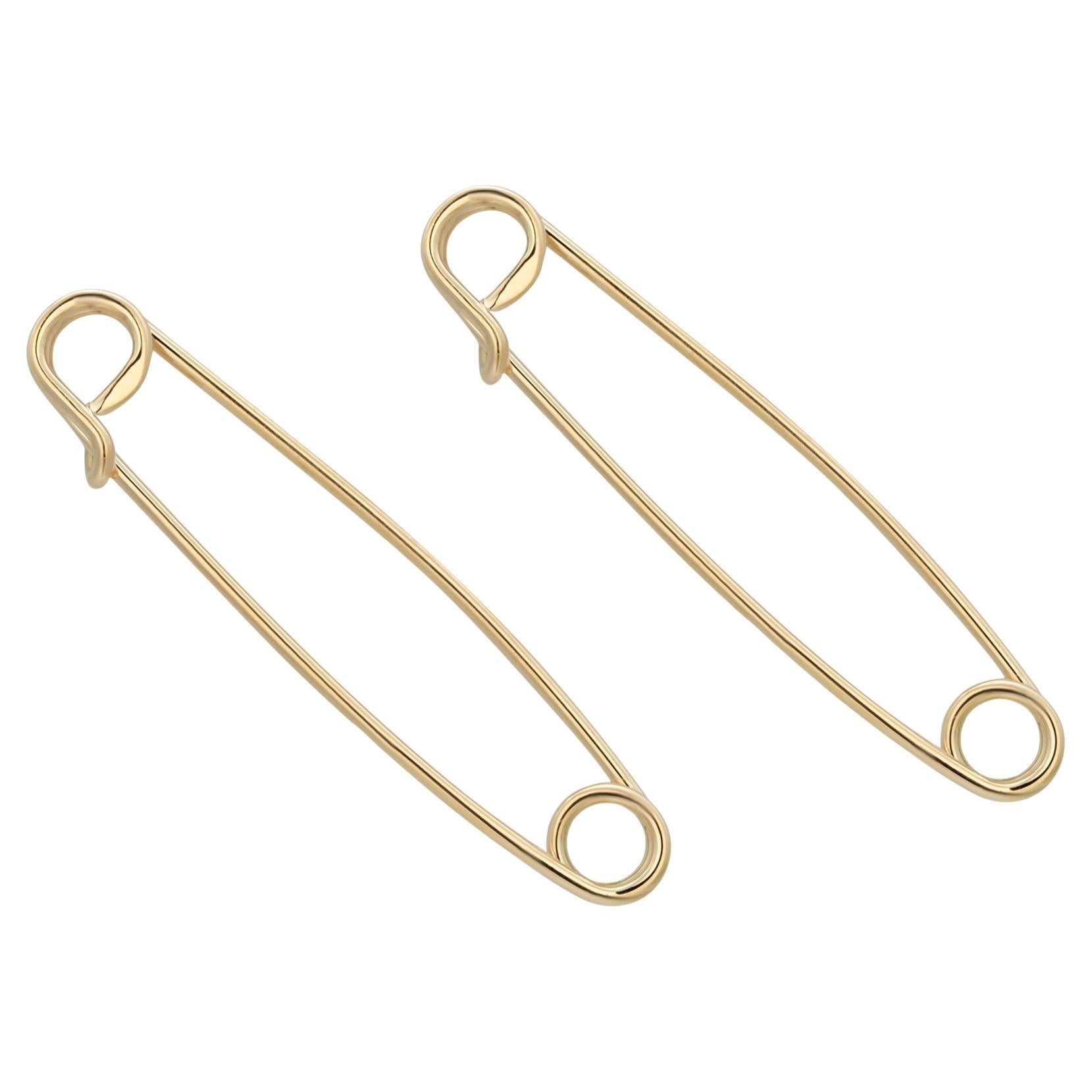 Coppia di spille da balia in oro giallo 14K 2 pezzi