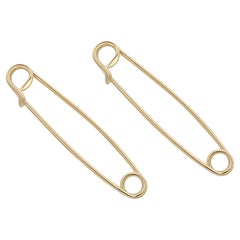 Coppia di spille da balia in oro giallo 14K 2 pezzi