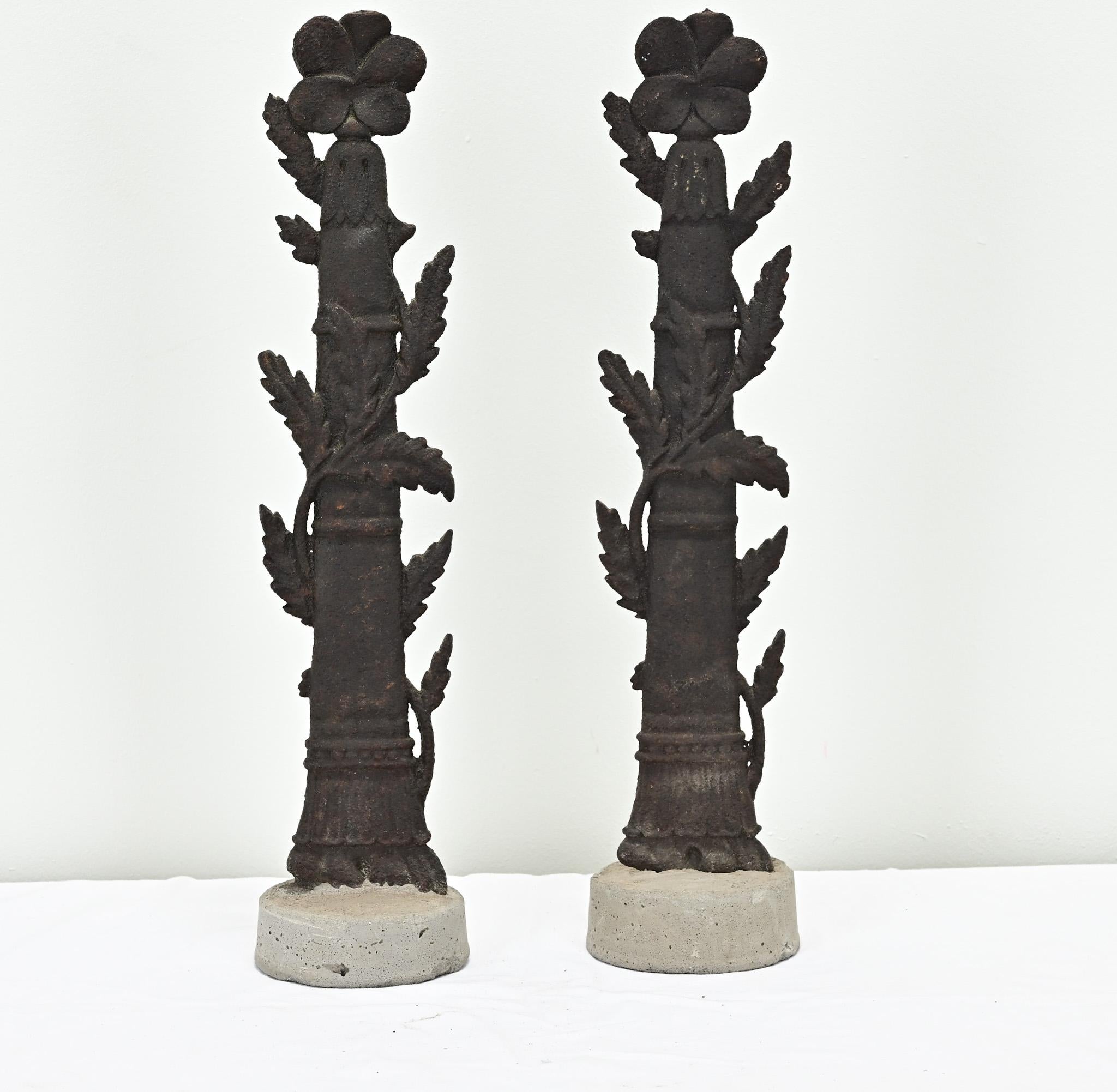 Other Pair of 14th Century Cast Iron Fence Post Fragments