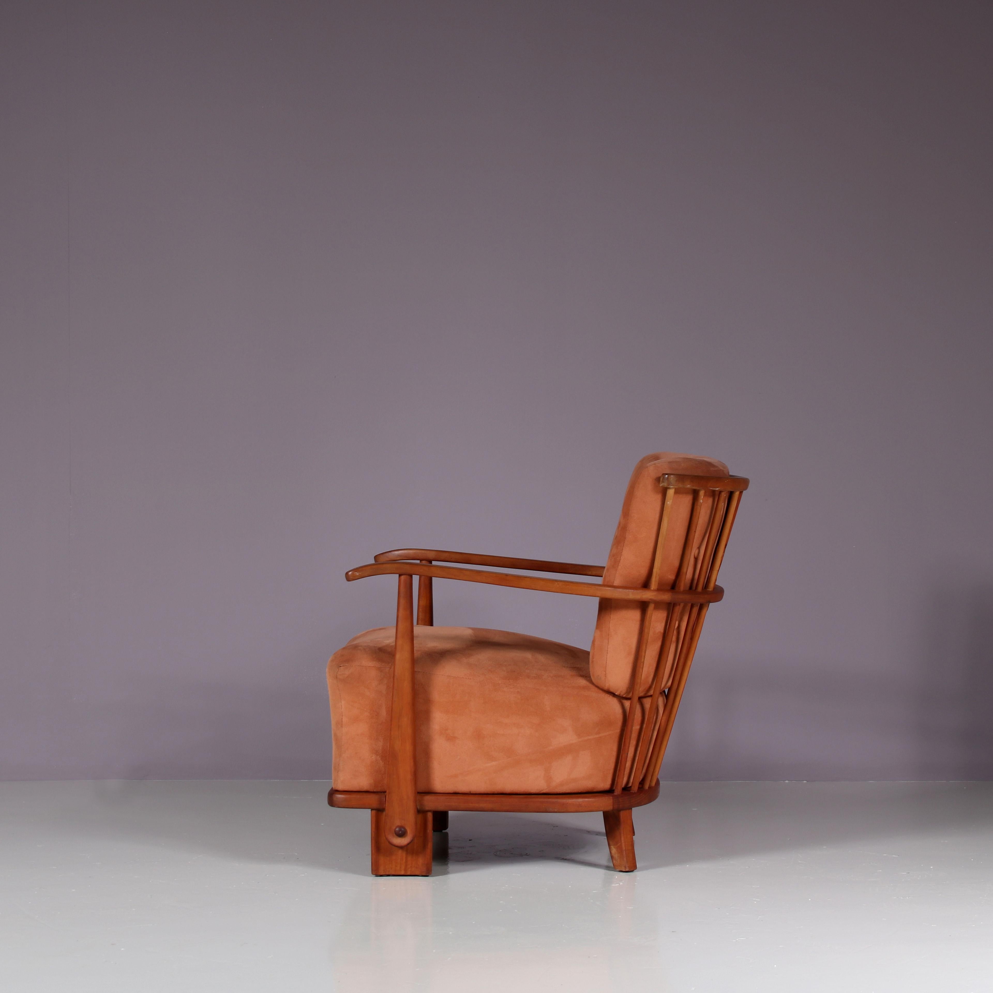 Pair of “1590” Easy Chairs by Fritz Hansen, Denmark 1940 1