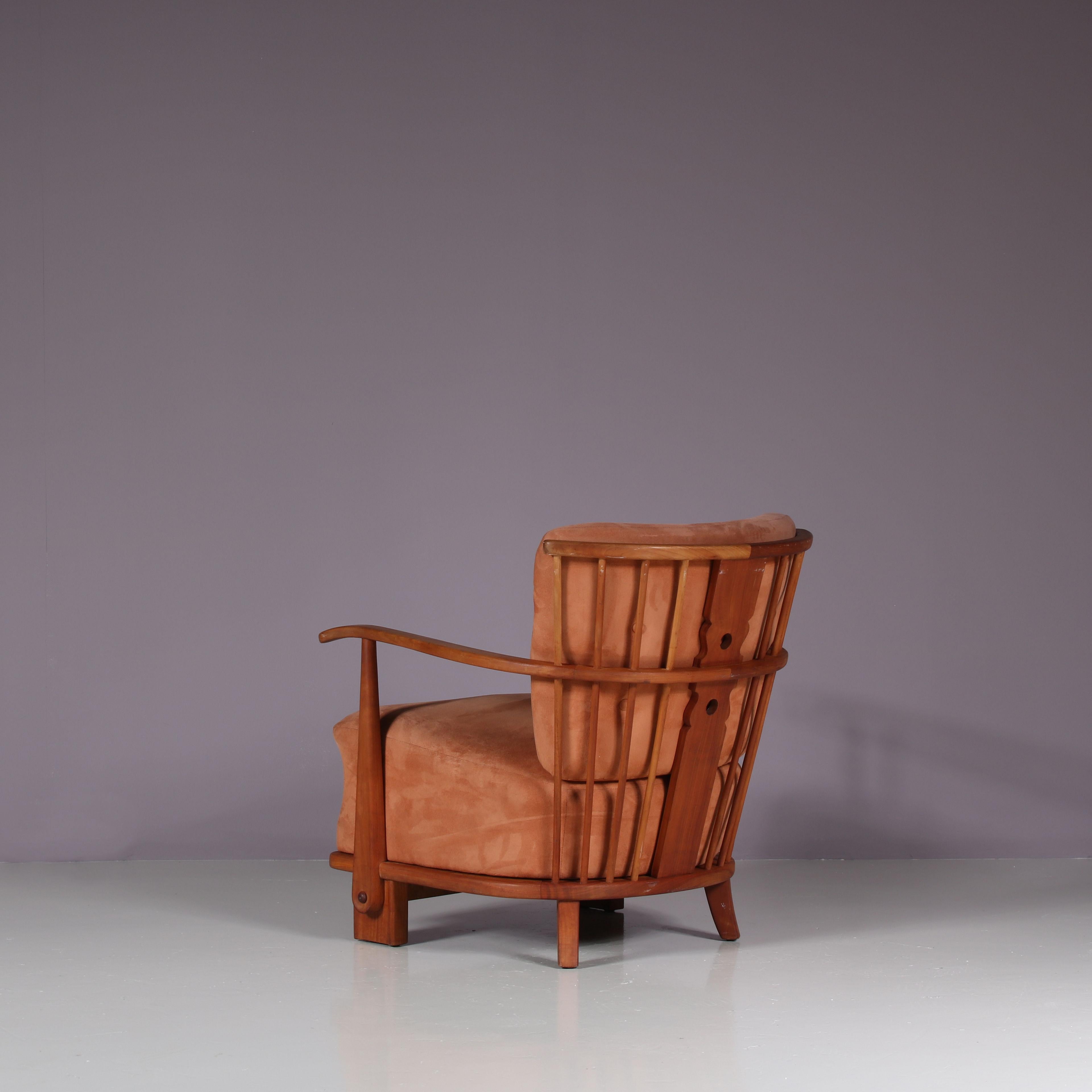 Pair of “1590” Easy Chairs by Fritz Hansen, Denmark 1940 2