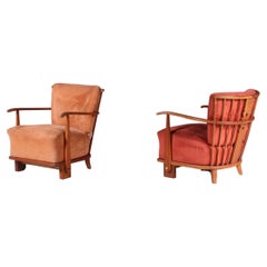 Pair of “1590” Easy Chairs by Fritz Hansen, Denmark 1940