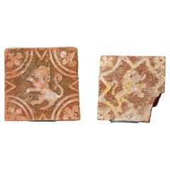 Pair of 15th Century Encaustic Medieval Tiles