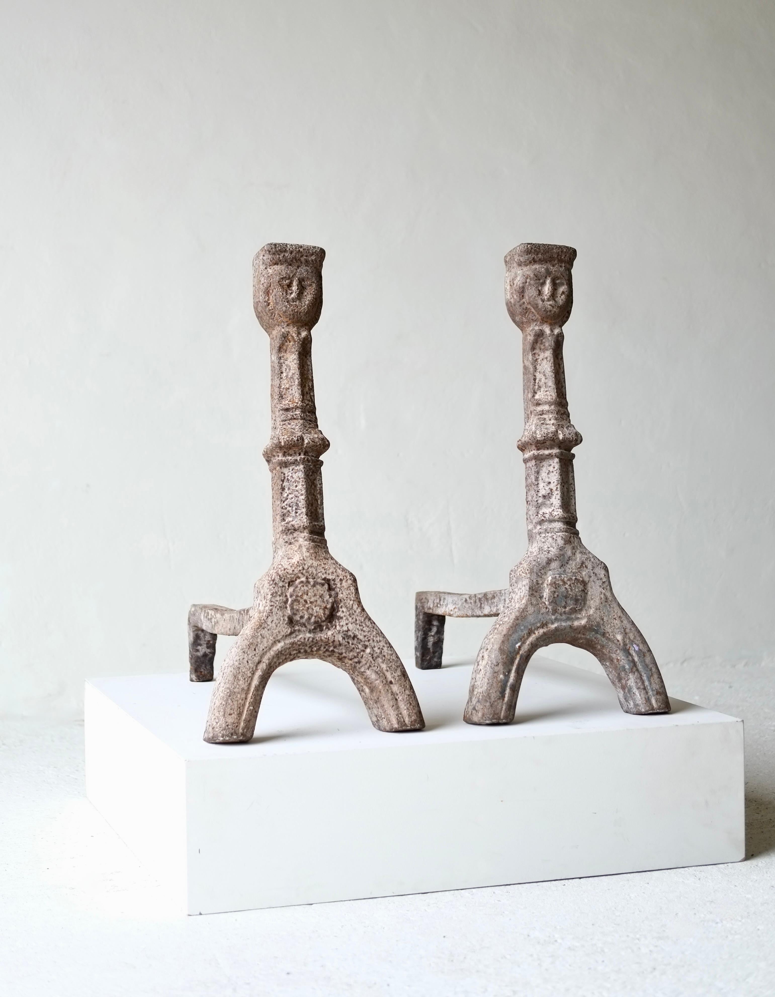 Pair Of 15th Century French Gothic Andirons For Sale 7