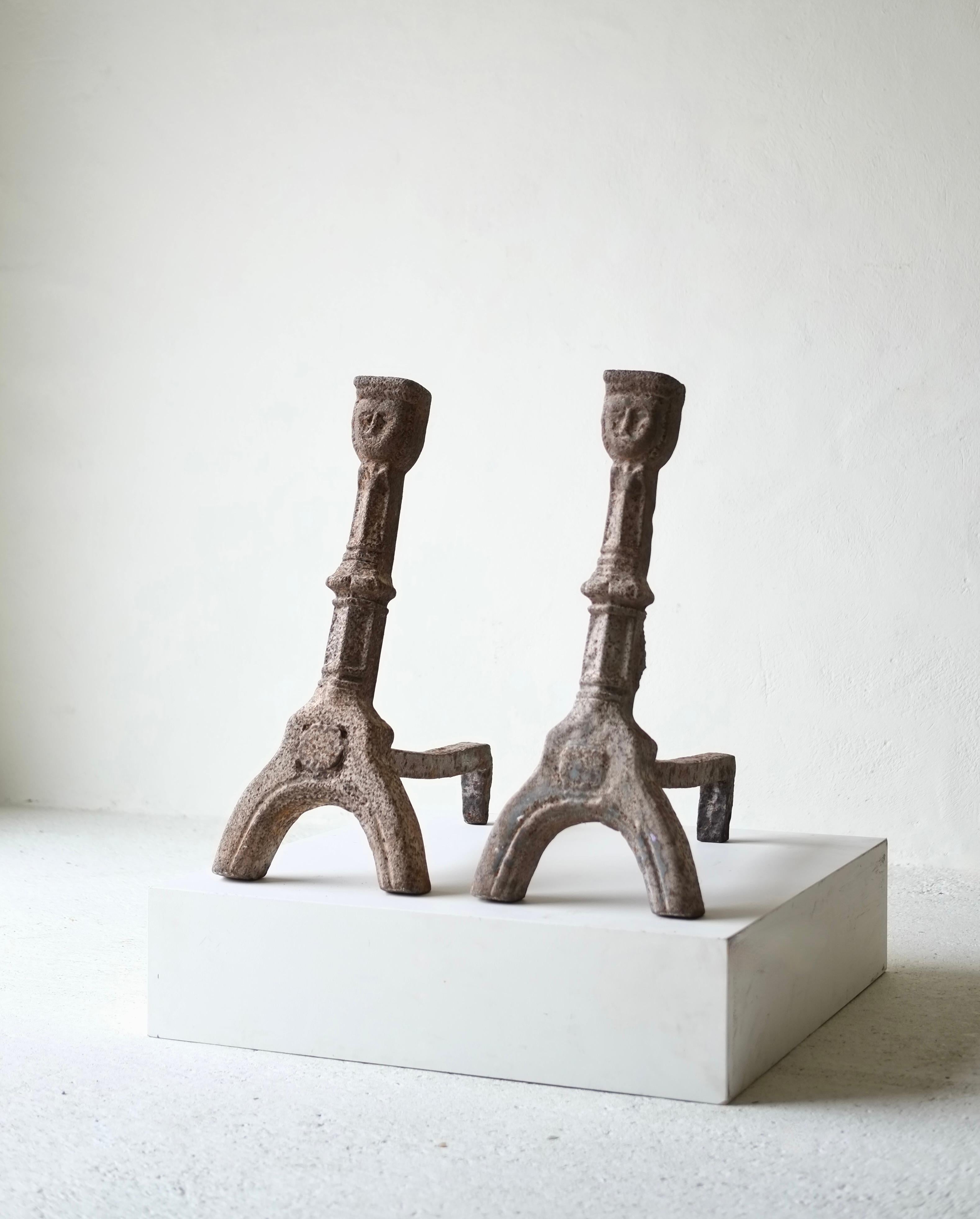 Pair Of 15th Century French Gothic Andirons For Sale 8