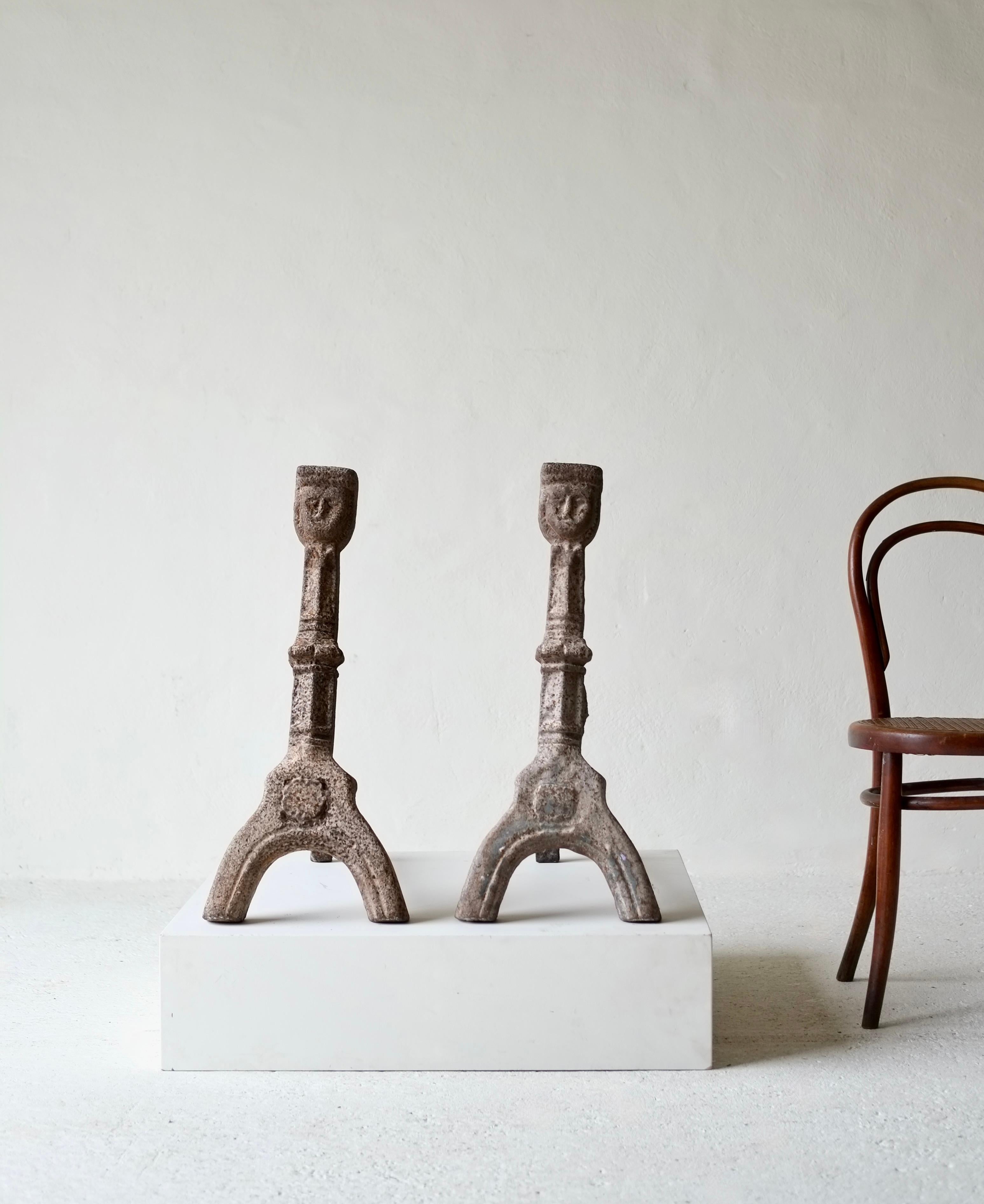 Pair Of 15th Century French Gothic Andirons In Good Condition For Sale In London, GB