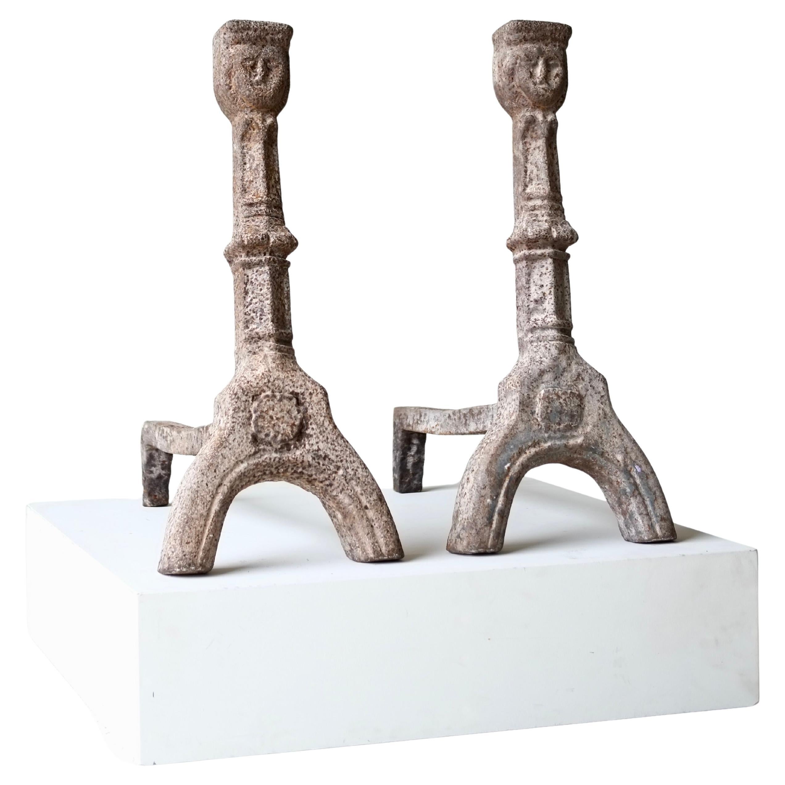 Pair Of 15th Century French Gothic Andirons For Sale