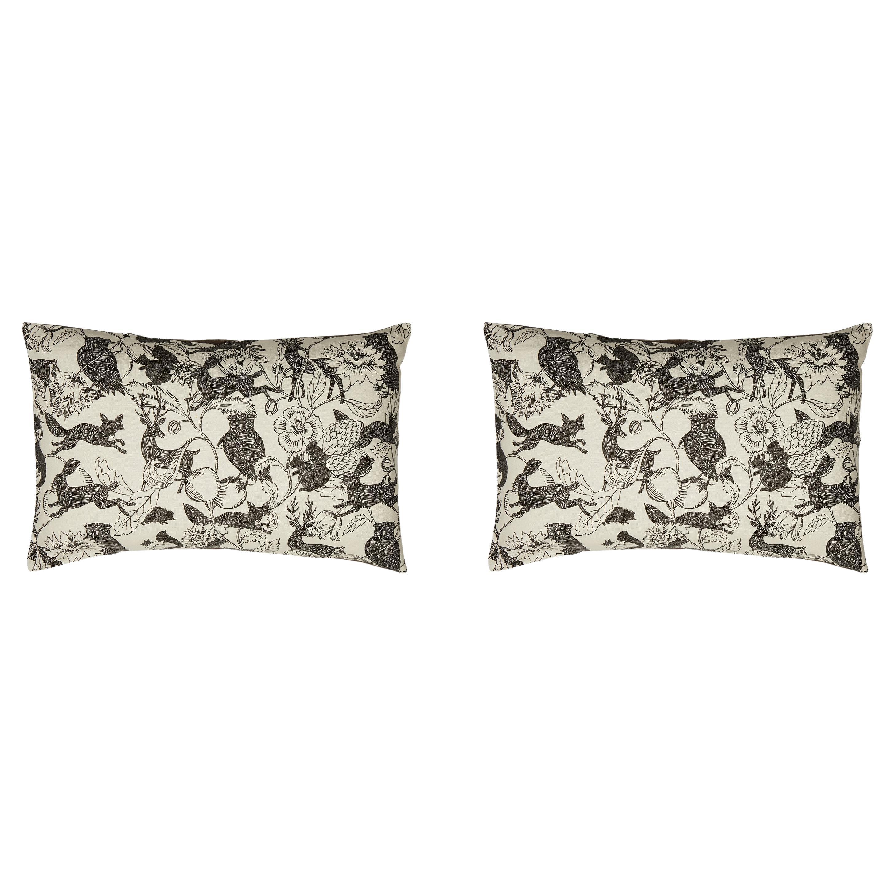 Pair of Crépuscule Linen Pillows by Antoinette Poisson, Paris For Sale