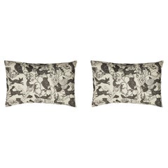 Pair of Crépuscule Linen Pillows by Antoinette Poisson, Paris