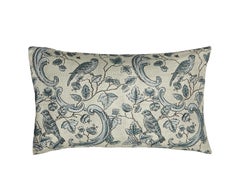 Pair of Oiseaux & Feuillage Linen Pillows by Antoinette Poisson, Paris