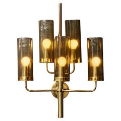 Pair of 169/5 Brass and Glass Wall Sconces by Hans Agne Jakobsson