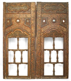 Pair of Persian Carved Window Panels