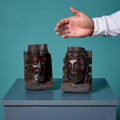 Pair of 16th Century Carved Oak Corbels