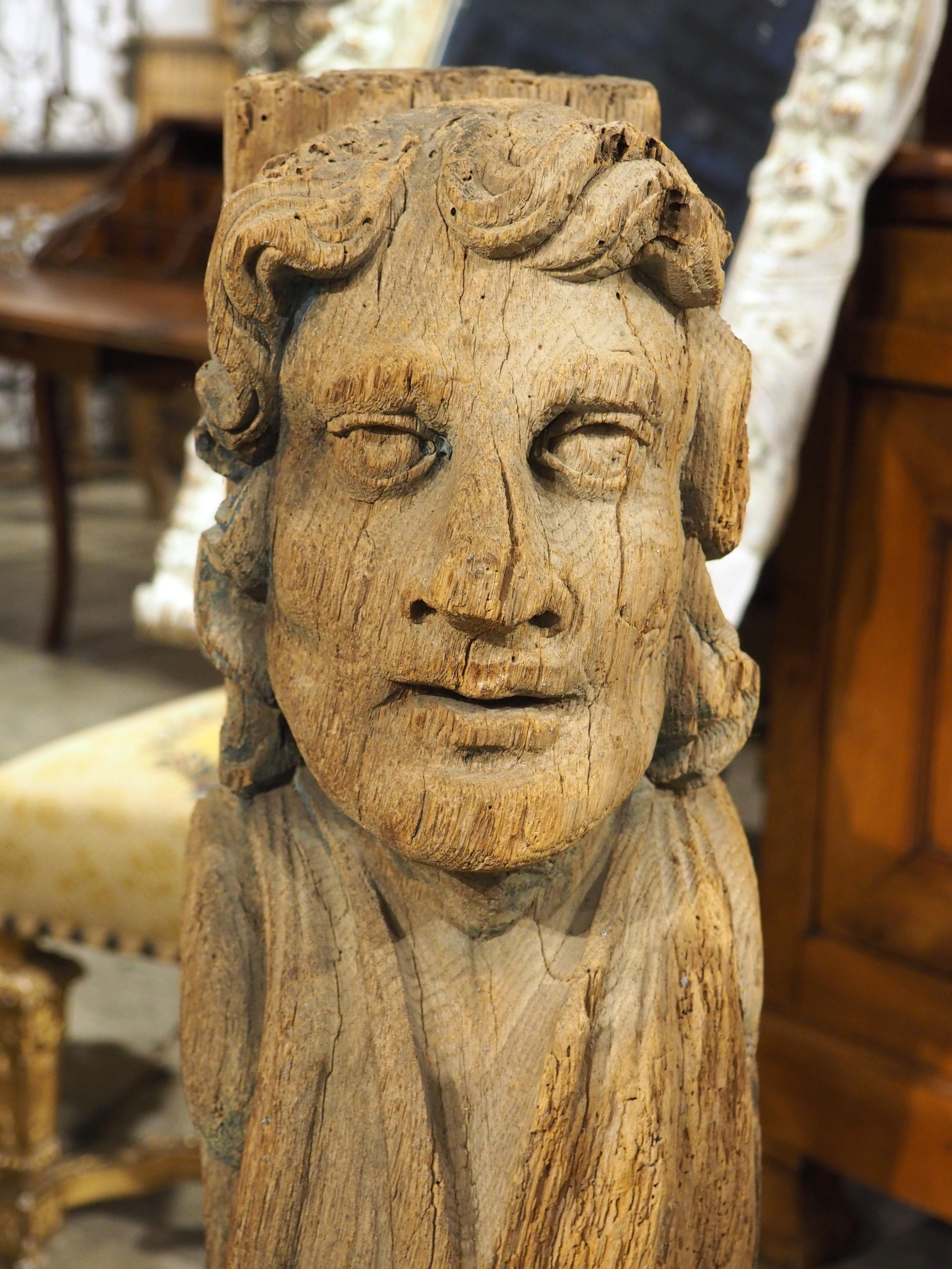 Pair of 16th Century Carved Wooden Terms or Beam Supports from Northern Europe For Sale 6