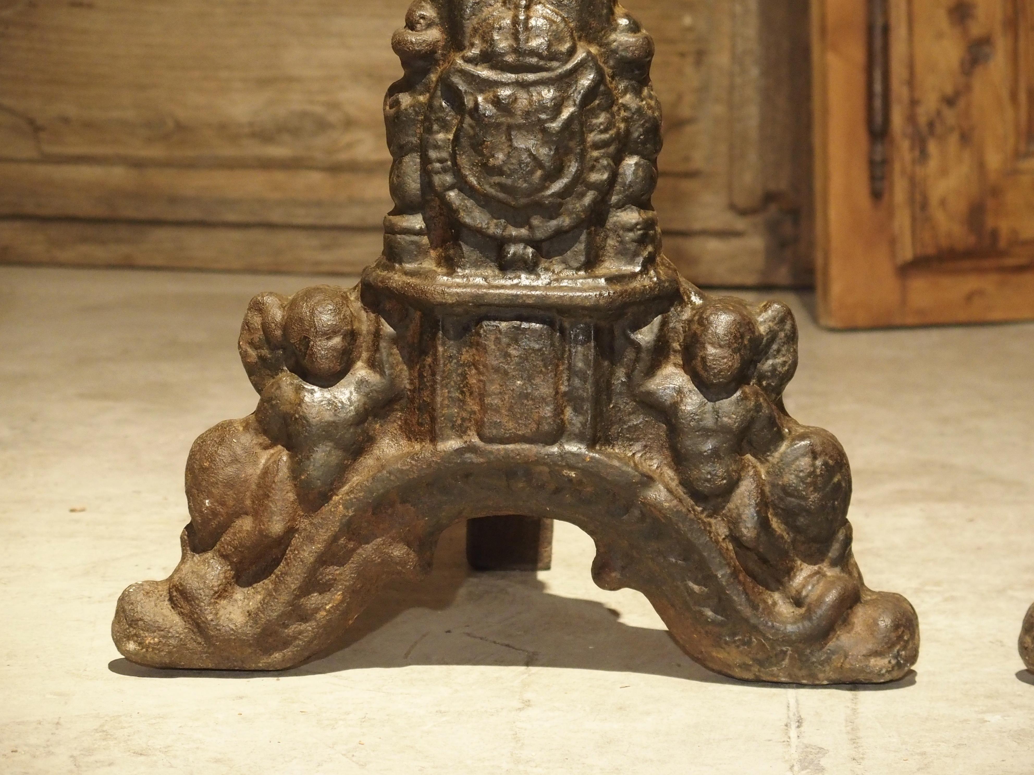 Pair of 16th Century Chateau Fireplace Andirons from France For Sale 6