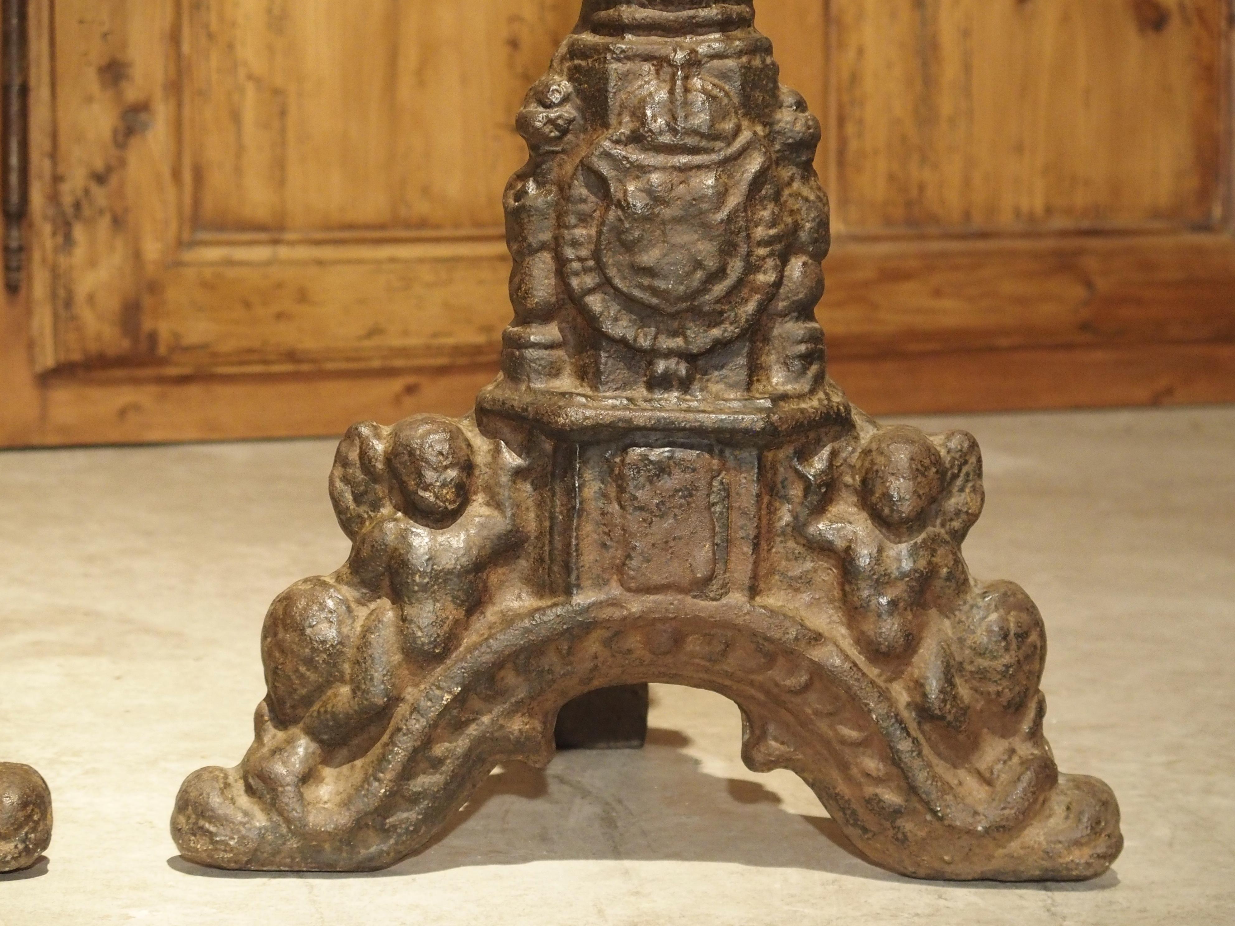 Pair of 16th Century Chateau Fireplace Andirons from France For Sale 7