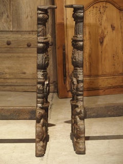Pair of 16th Century Chateau Fireplace Andirons from France