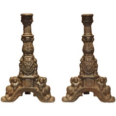 Pareja de morillos de chimenea del siglo XVI procedentes de Francia