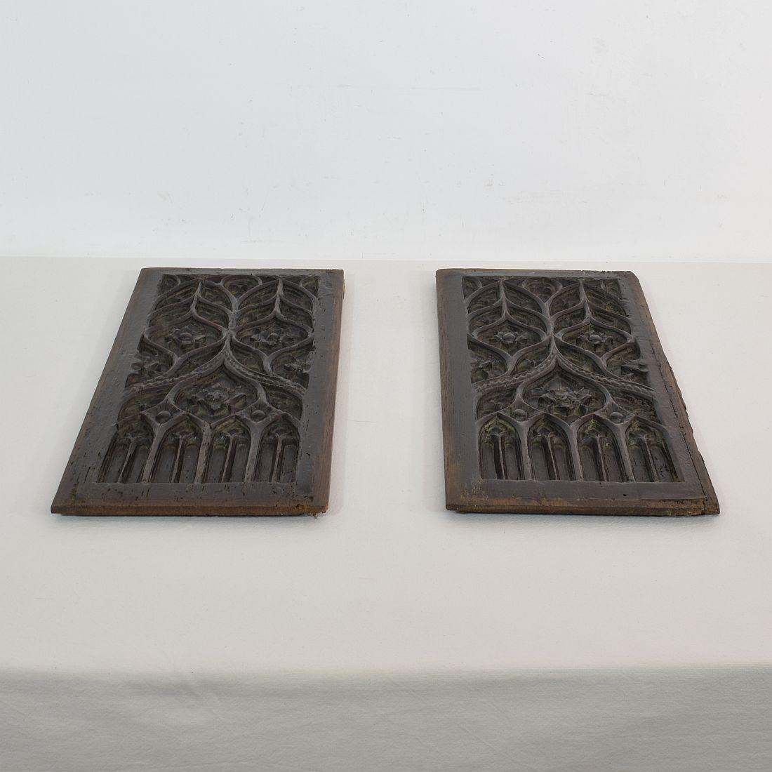 Pair of 16th Century French Gothic Oak Panels 8