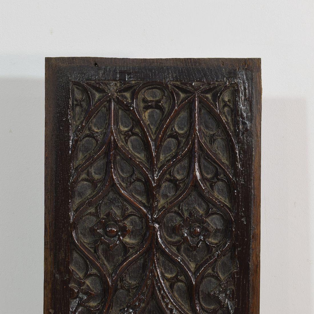 Pair of 16th Century French Gothic Oak Panels 2
