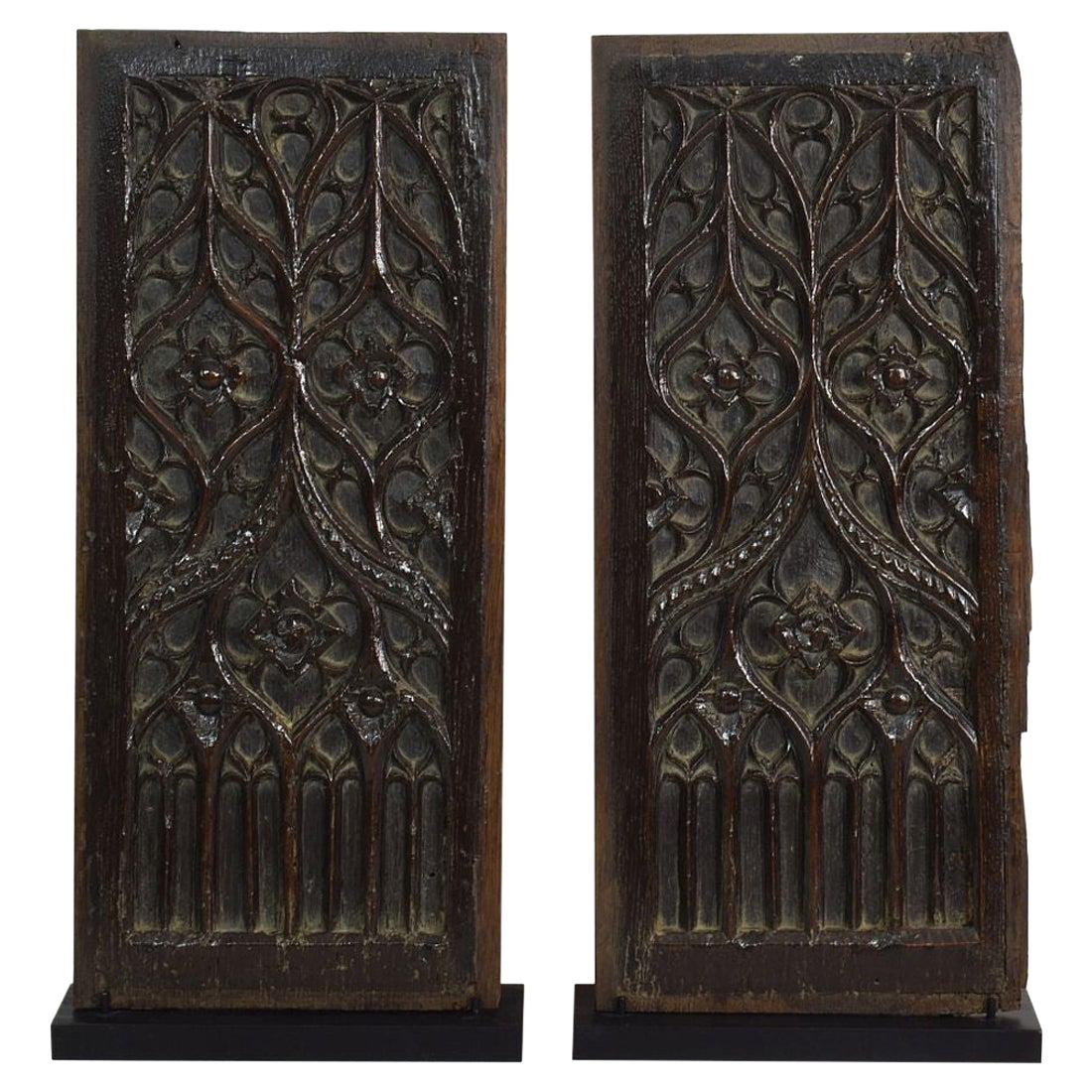 Pair of 16th Century French Gothic Oak Panels