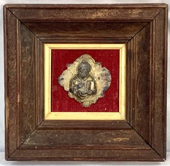 Pair Of 16th Century Gilt Silver Saints, Framed