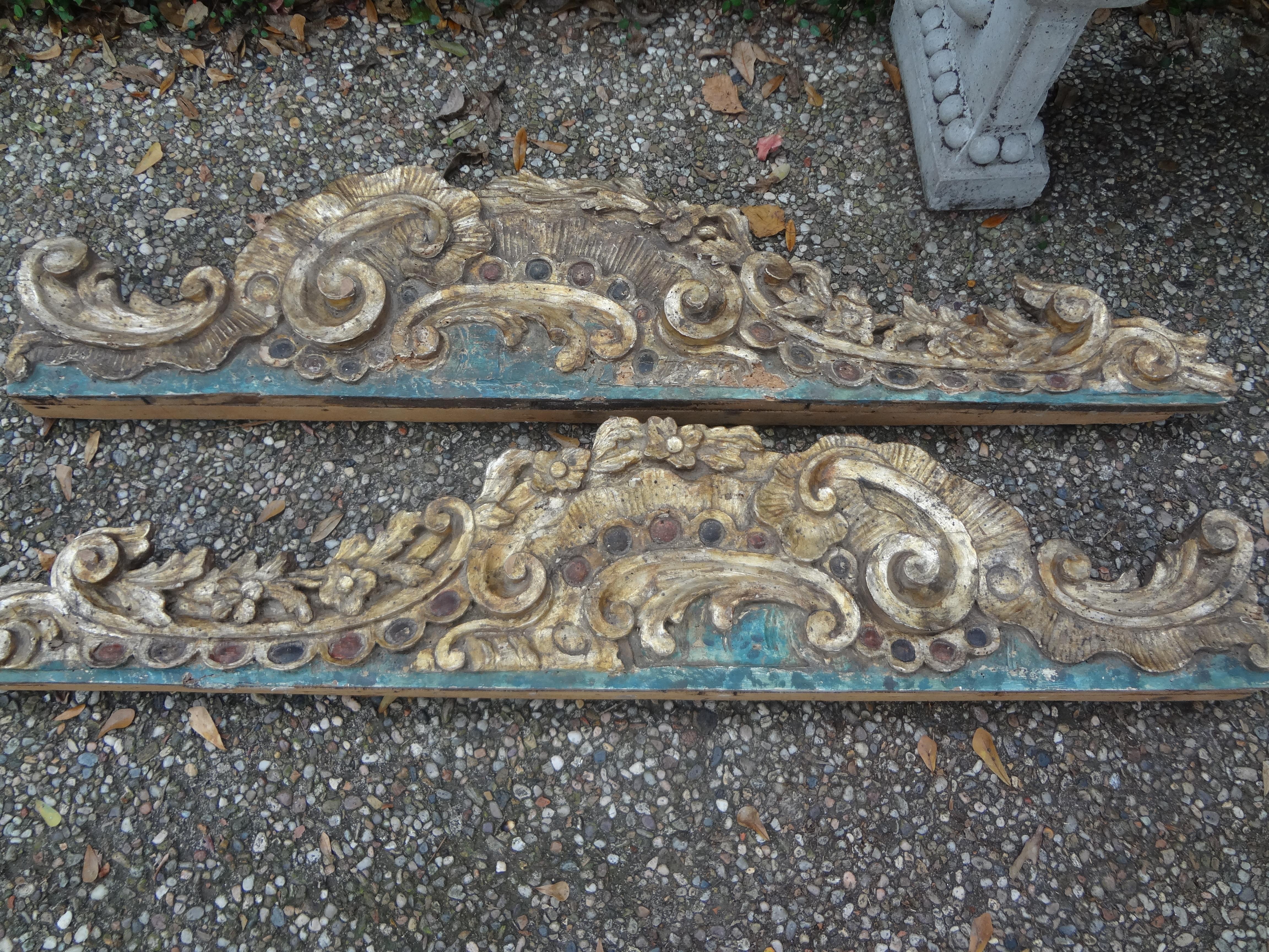 17th-18th Century Italian Baroque Painted and Gilt Architectural Elements, Pair 5