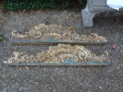 17th-18th Century Italian Baroque Painted and Gilt Architectural Elements, Pair.
