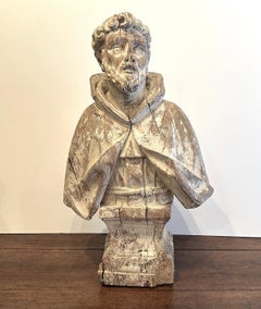 Pair of 16th Century Italian Wooden Busts