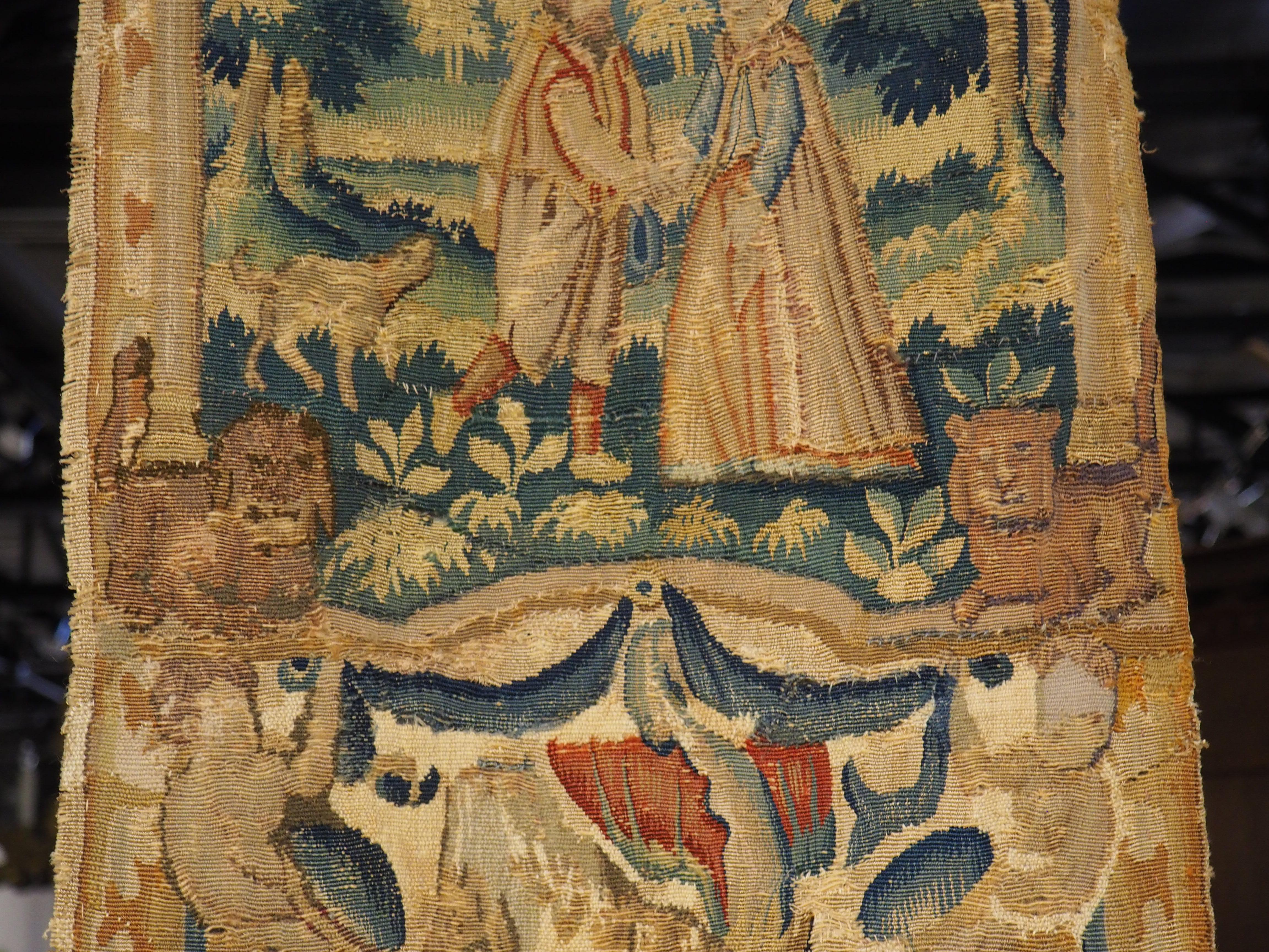 Pair of 16th Century Silk Tapestry Borders from Brussels, H-98.75 Inches For Sale 5