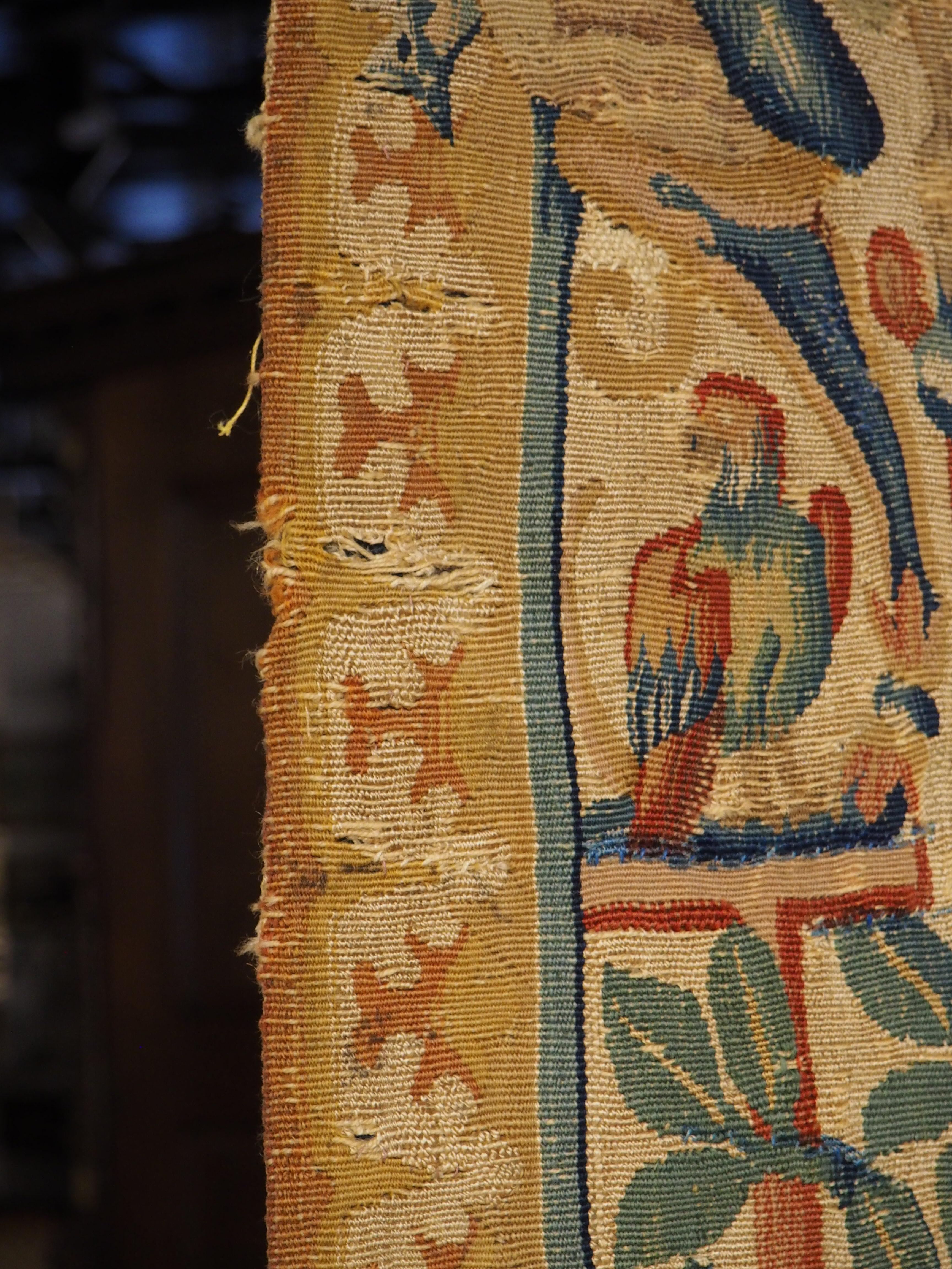 Pair of 16th Century Silk Tapestry Borders from Brussels, H-98.75 Inches For Sale 6
