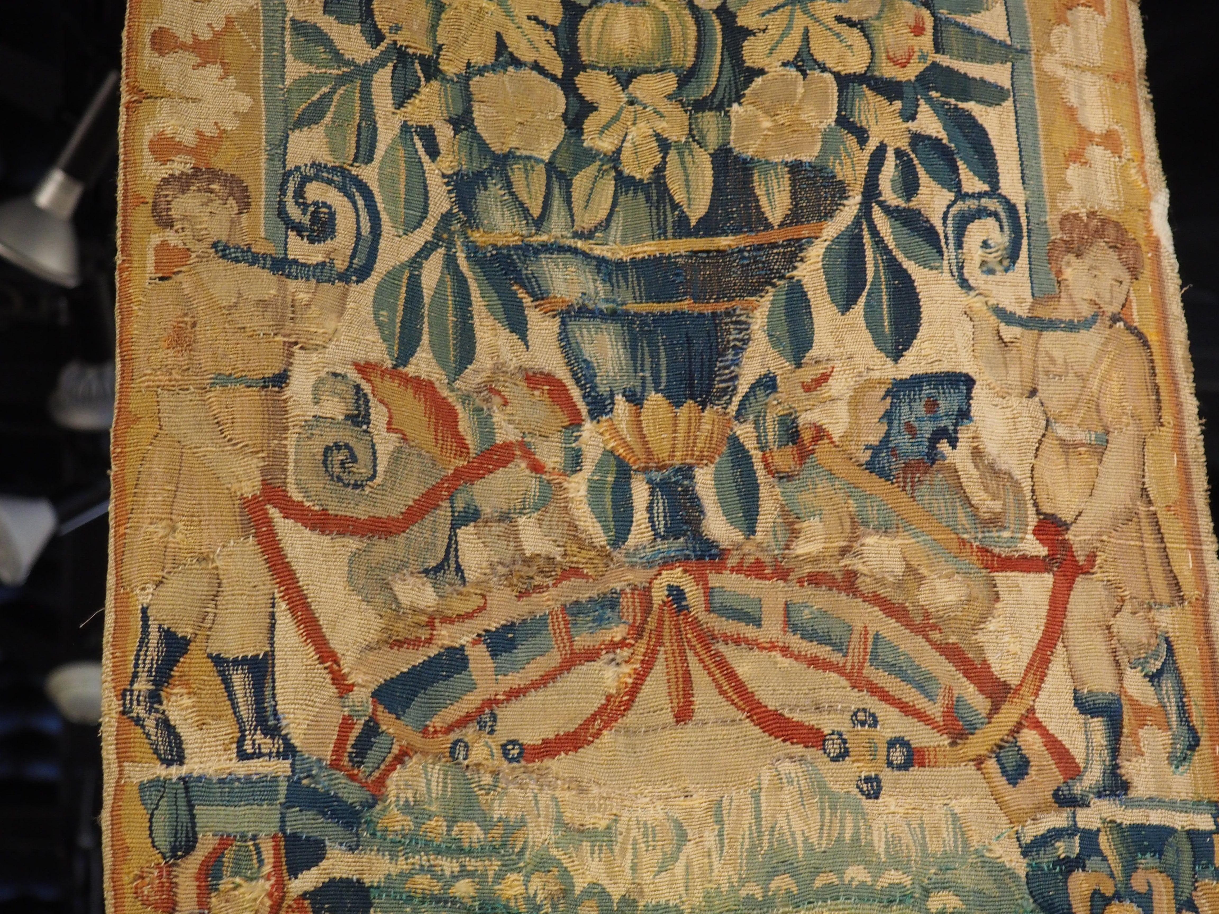 Pair of 16th Century Silk Tapestry Borders from Brussels, H-98.75 Inches For Sale 8