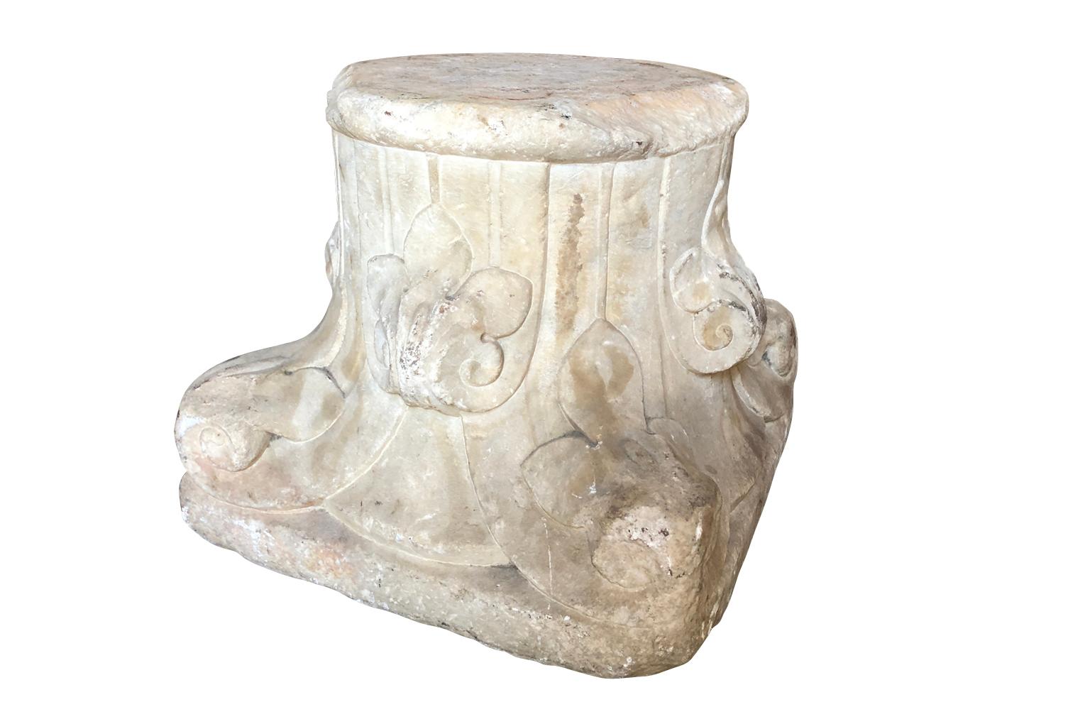 18th Century and Earlier Pair of 16th Century Stone Capitals For Sale
