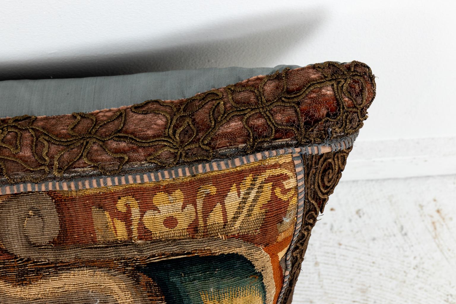 18th Century and Earlier Pair of 16th Century Tapestry Pillows For Sale