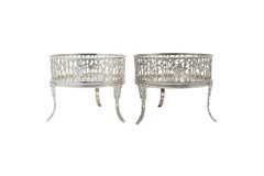 Pair of 1768 George III Sterling Silver Wine Coasters by Francis Spilsbury II