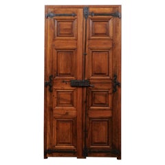 Pair of 1770s French Wooden Communication Doors with Raised and Molded Panels