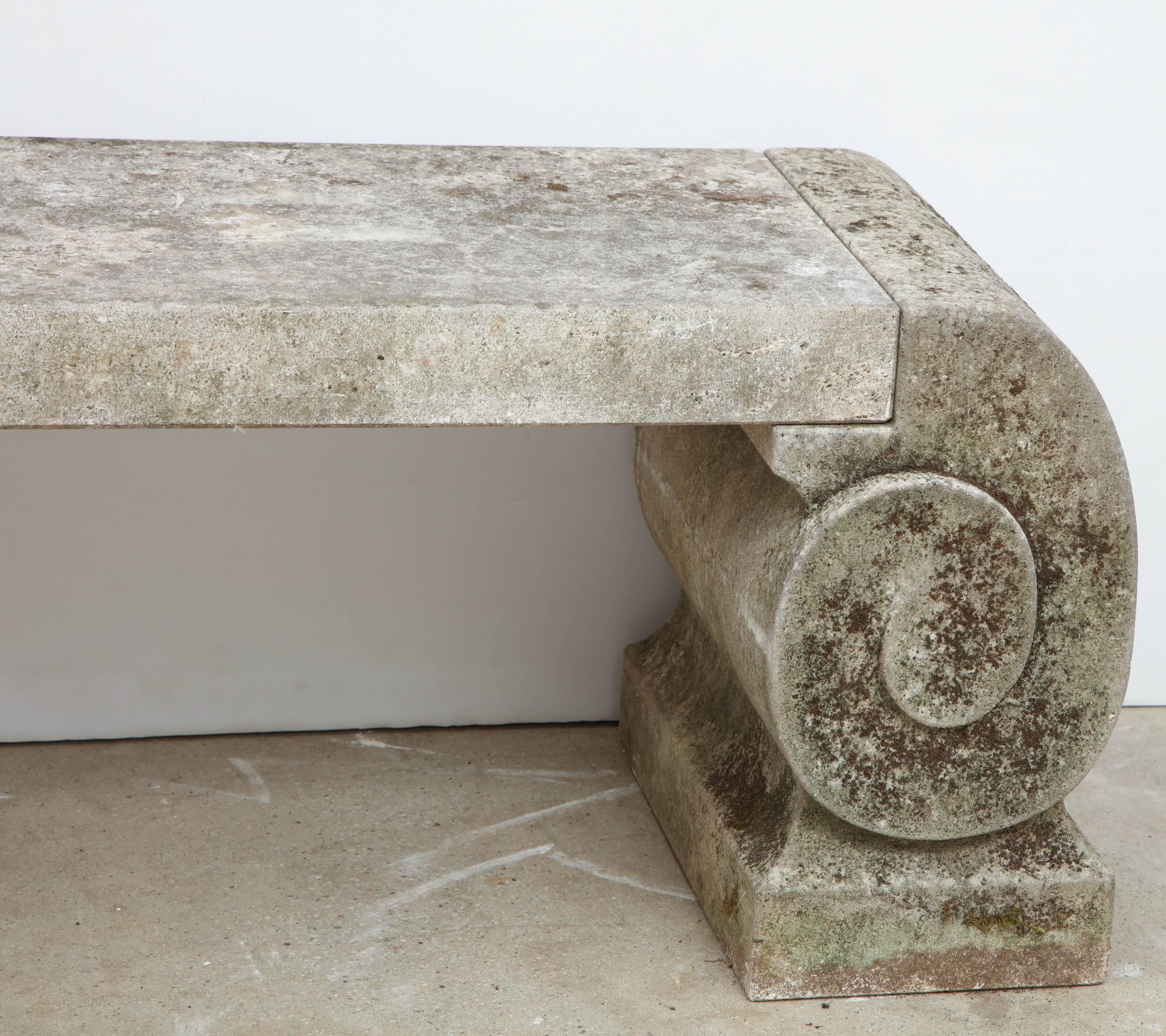 Late 18th Century Pair of 1795 Phenomenal Carved Limestone Benches