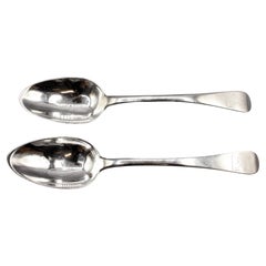 Antique Pair of 1798-1809 French Silver Serving Spoons